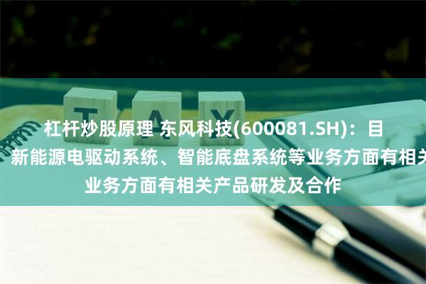 杠杆炒股原理 东风科技(600081.SH)：目前在热管理系统、新能源电驱动系统、智能底盘系统等业务方面有相关产品研发及合作