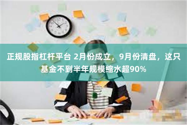 正规股指杠杆平台 2月份成立，9月份清盘，这只基金不到半年规模缩水超90%